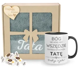 zestaw-prezentowy-na-dzien-ojca-recznik-czarny-kubek-dla-taty-wzory-haft