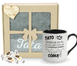 zestaw-prezentowy-na-dzien-ojca-recznik-czarny-kubek-dla-najlepszego-taty