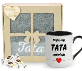 zestaw-prezentowy-na-dzien-ojca-recznik-czarny-kubek-dla-najlepszego-taty