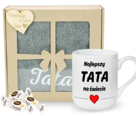 zestaw-prezentowy-na-dzien-ojca-recznik-kubek-dla-najlepszego-taty-wzory