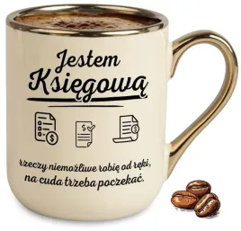 kubek-bezowy-elegant-jestem-ksiegowa-na-cuda-trzeba-poczekac-na-prezent
