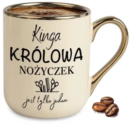 kubek-bezowy-elegant-krolowa-nozyczek-jest-tylko-jedna-imie-na-prezent