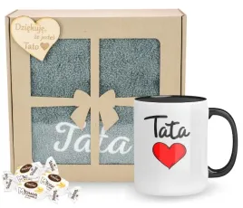 zestaw-prezentowy-na-dzien-ojca-dla-taty-recznik-czarny-kubek-tata-wzory