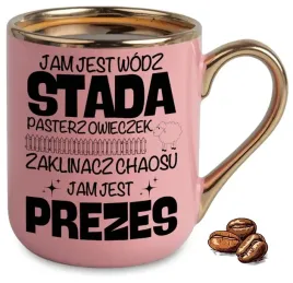 kubek-elegant-rozowy-na-prezent-jam-jest-wodz-stada-jam-jest-prezes-wzory