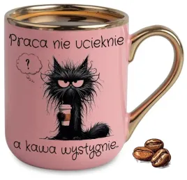 kubek-elegant-rozowy-na-prezent-praca-nie-ucieknie-a-kawa-wystygnie
