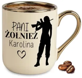 kubek-bezowy-elegant-imienny-dla-pani-zolnierz-na-prezent-upominek