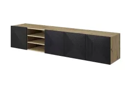 szafka-rtv-wiszaca-bogart-asha-200-cm-z-wneka-dab-artisan-czarny-mat