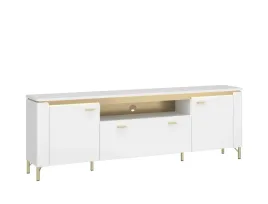 szafka-rtv-meble-wojcik-lazio-200-cm-bialy-polysk-zloty-2-drzwiowa