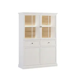 witryna-gala-meble-lucca-119-cm-stojaca-bialy-opal-dab-craft-2-szuflady