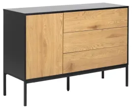 komoda-actona-seaford-120-cm-z-szufladami-1-drzwi-czarna-dab-na-nozkach