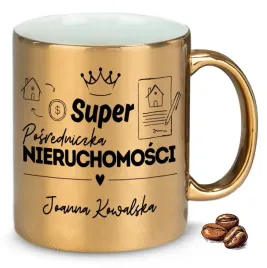 kubek-zloty-na-prezent-upominek-super-posredniczka-nieruchomosci-imie