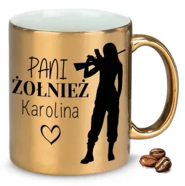 kubek-zloty-na-prezent-upominek-dla-pani-zolnierz-wlasne-imie-wzory