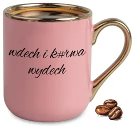kubek-elegant-rozowy-na-prezent-wdech-i-ku-wa-wydech-wzory