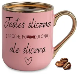 kubek-elegant-rozowy-na-prezent-jestes-sliczna-wzory