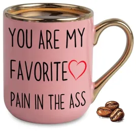 kubek-elegant-rozowy-na-prezent-smieszny-you-are-my-favorite-pain-in-wzory