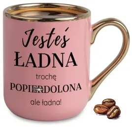 kubek-elegant-rozowy-na-prezent-jestes-ladna-troche-ale-ladna