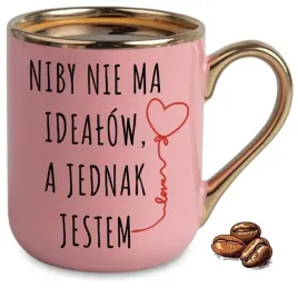 kubek-elegant-rozowy-na-prezent-niby-idealow-nie-ma-a-jednak-jestem-wzory