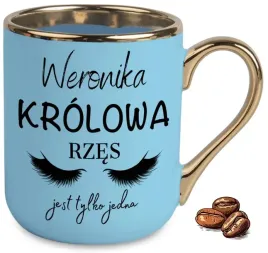 kubek-elegant-niebieski-imienny-dla-stylistki-rzes-krolowa-jest-tylko-jedna
