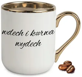 kubek-elegant-bialo-zloty-na-prezent-wdech-i-k-wa-wydech-wzory-smieszne