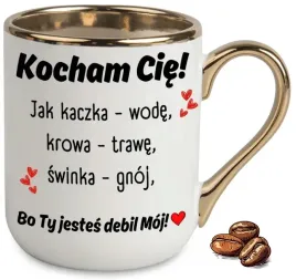 kubek-elegant-bialo-zloty-na-prezent-kocham-cie-jak-kaczka-wode-smieszne