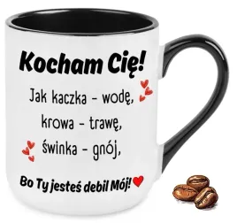 kubek-elegant-czarny-na-smieszny-prezent-kocham-cie-bo-ty-jestes-debil-moj