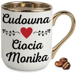 kubek-elegant-bialo-zloty-na-prezent-dla-cudownej-cioci-wzory-serce-imie