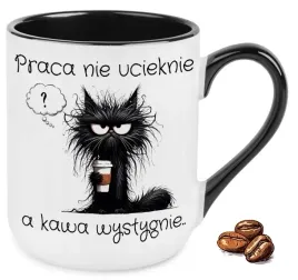 kubek-elegant-czarny-na-prezent-praca-nie-uceiknie-a-kawa-wystygnie-wzory