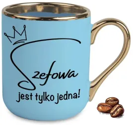 kubek-elegant-niebieski-na-prezent-upominek-szefowa-jest-tylko-jedna-wzory