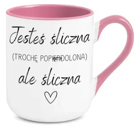 kubek-rozowy-elegant-na-prezent-jestes-sliczna-troche-popie-lona-ale
