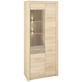 witryna-stojaca-ml-meble-castel-85-cm-3-drzwi-sonoma-jasna-truflowa