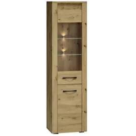 witryna-stojaca-ml-meble-artis-55-cm-przeszklona-dab-artisan-oswietlenie