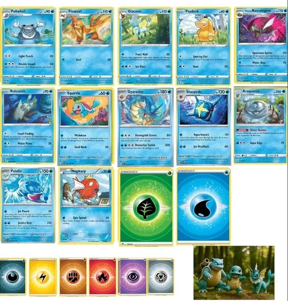 Oryginalne Karty Pokemon TCG –Water Energy Pack by Marta|SMIETANA ART GANG