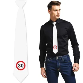 krawat-30-urodziny-traffic-birthday-bialy-43-cm