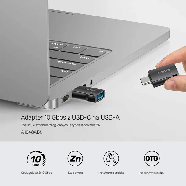 unitek-adapter-usb-c-do-usb-a-10gbps-a1048abk01-stan-nowy-marka-unitek