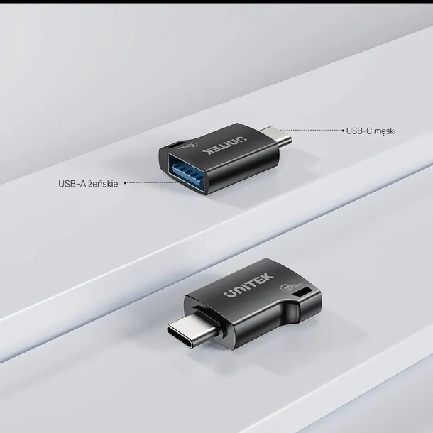 unitek-adapter-usb-c-do-usb-a-10gbps-a1048abk01-dlugosc-przewodu-2-m-stan-nowy