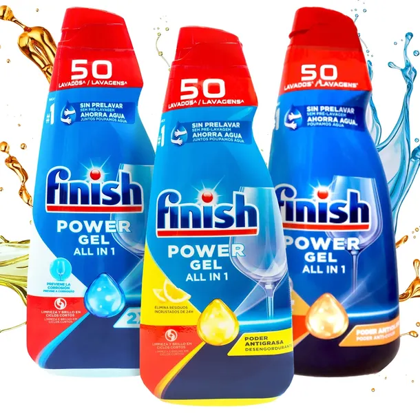 Żel do zmywarki FINISH All In One do Mycia Naczyń Mix Zapach 150 myć 3x 1L