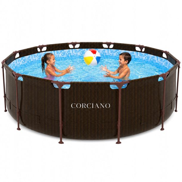 Basen Ogrodowy Stelażowy 360 x 100cm Corciano Drabinka Pompa