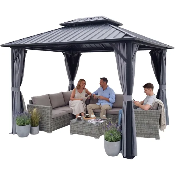 Pawilon Ogrodowy Borneo II 3 x 4.25m Wiata Altana Corciano aluminium metal