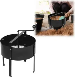 czarne-sito-ogrodowe-z-korba-reczna-z-metalu-40-x-45-cm