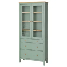ikea-hemnes-witryna-z-3-szufladami-90x197-cm-szarozielony