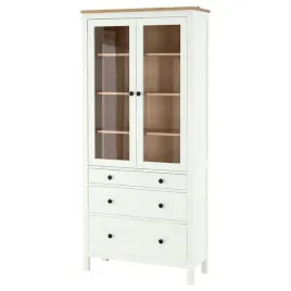 ikea-hemnes-witryna-z-3-szufladami-90x197-cm-biala-bejca