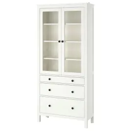 ikea-hemnes-witryna-z-3-szufladami-biala-bejca-90x197-cm
