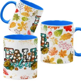 kubek-330ml-niebieski-jesienne-wzory-dynie-cozy-fall-pumpkin-spice