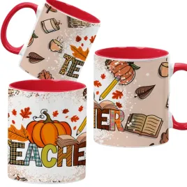 kubek-330ml-czerwony-jesienne-wzory-dynie-cozy-fall-pumpkin-spice