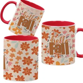 kubek-330ml-czerwony-jesienne-wzory-dynie-cozy-fall-pumpkin-spice