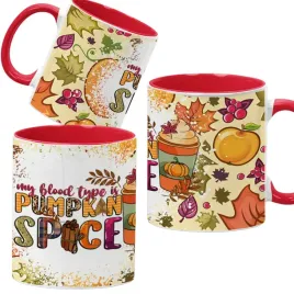 kubek-330ml-czerwony-jesienne-wzory-dynie-cozy-fall-pumpkin-spice