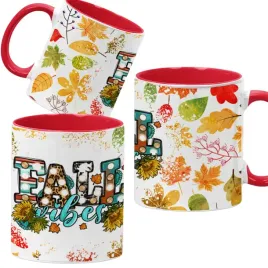 kubek-330ml-czerwony-jesienne-wzory-dynie-cozy-fall-pumpkin-spice