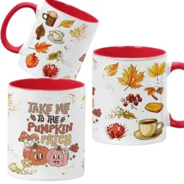 kubek-330ml-czerwony-jesienne-wzory-dynie-cozy-fall-pumpkin-spice