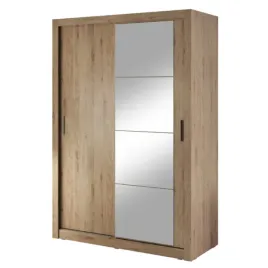 szafa-przesuwna-lenart-arti-150-cm-dab-sonoma-jasna-z-lustrem-dwudrzwiowa