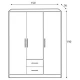 szafa-uchylna-meblar-smart-150-cm-dab-artisan-trzydrzwiowa-2-szuflady-stan-nowy